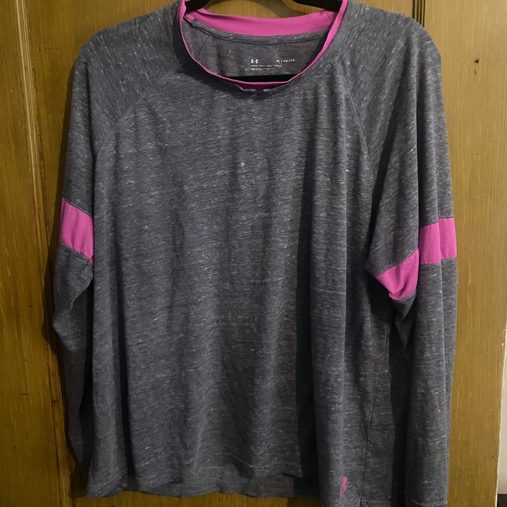 Heather Gray/Pink Under Armour L/S XL